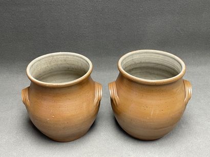 Paire de potiches en grès de Puisaye fin...