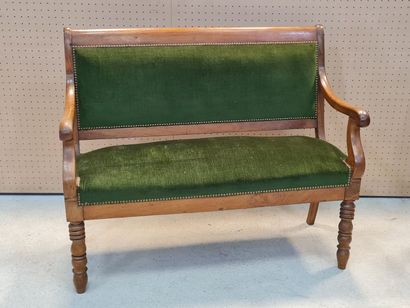 Banquette Louis Philippe granie de velours...