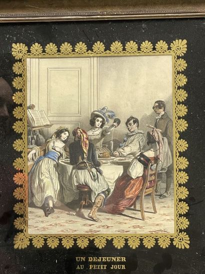 Suite de quatre gravures en couleur d'après...