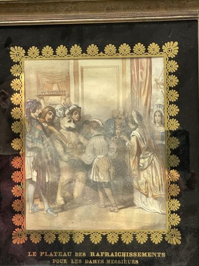 Suite de quatre gravures en couleur d'après...