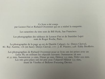 LEONOR FINI, 
Miroir des Chats, 
photographies...