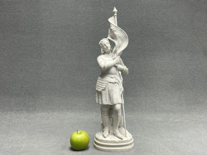 Jeanne d'Arc. 
Epreuve en biscuit. 
H. :51...