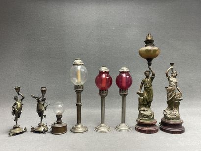 Ensembles de lampes à pétrole et paire de...