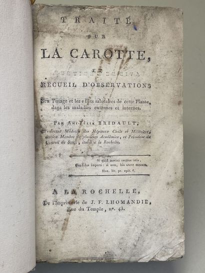BRIDAULT, Ami-Félix. - Traité sur la Carotte,...