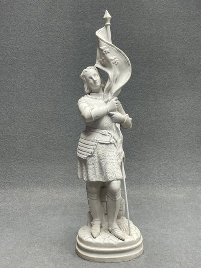 Jeanne d'Arc. 
Epreuve en biscuit. 
H. :51...