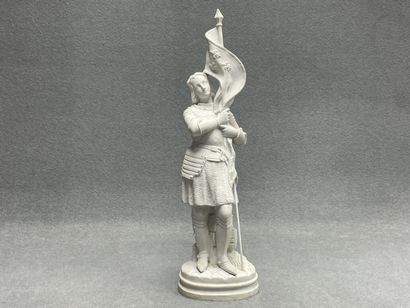 Jeanne d'Arc. 
Epreuve en biscuit. 
H. :51...