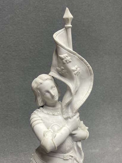 Jeanne d'Arc. 
Epreuve en biscuit. 
H. :51...