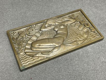 La Naissance de Vénus.
Plaque en bronze patiné...