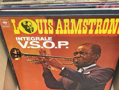 Carton de vinyles 33 tours. 
Jazz dont Louis...