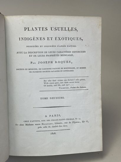 ROQUES, Joseph. - Plantes usuelles, indigènes...