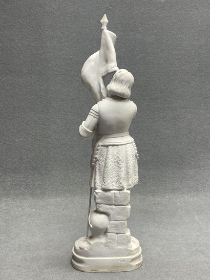 Jeanne d'Arc. 
Epreuve en biscuit. 
H. :51...