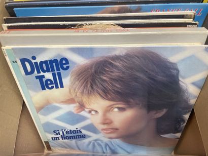 Carton de vinyles 33 tours. 
Variété Française...