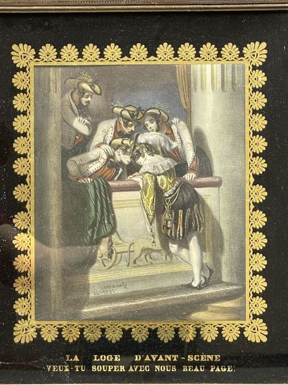 Suite de quatre gravures en couleur d'après...
