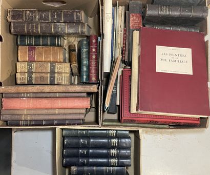 Trois cartons de livres reliés: instruction...