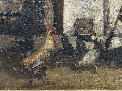 Ecole Française XIX°
Intérieur de ferme....