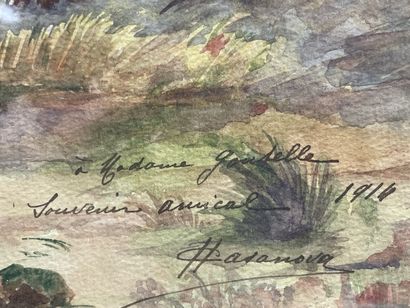 Ecole Française début XX°
Paysage. 
aquarelle...