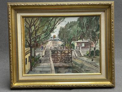 Roland HAMON (1909-1987
Le Canal Saint Martin...