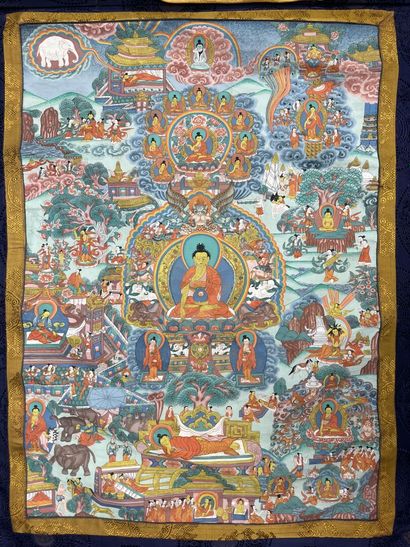 Thangka tibétain moderne
90 x 60 cm.