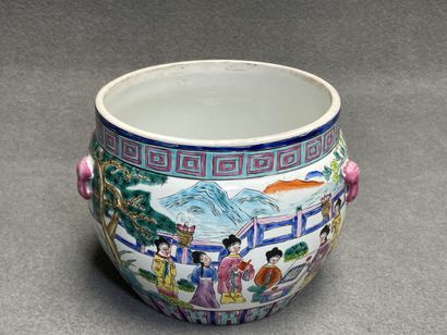 Cache pot en porcelaine de Chine XX°
H. :16...