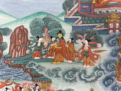 Thangka tibétain moderne
90 x 60 cm.