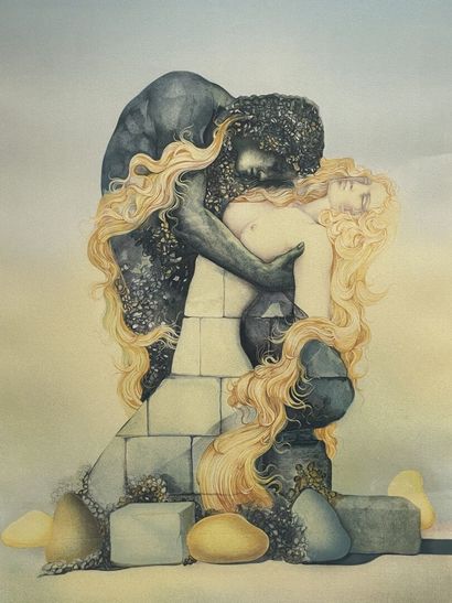 Jean-Paul CLEREN (1940-2017)
Couple surréaliste.
Lithographie,...