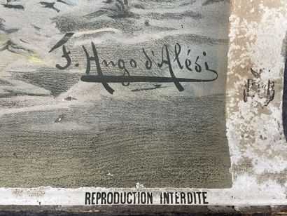 Hugo D'ALÉSI (1849-1906)
Lac Leman. 
Affiche...