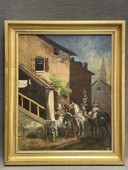 Cavalerie de la Garde impériale. 
huile sur...