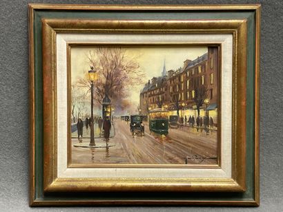 Ecole moderne
Rue de Paris vers 1900. 
huile...