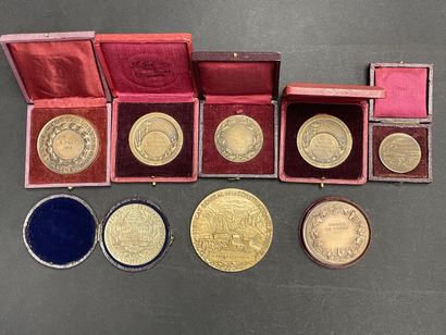 Ensemble de 8 Médailles bronze en écrins
2...