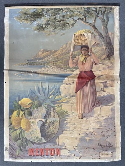 Hugo D'ALÉSI (1849-1906)
Menton. 
Affiche...