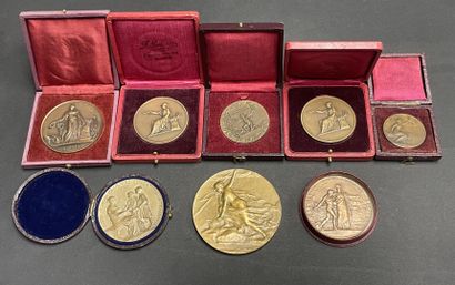Ensemble de 8 Médailles bronze en écrins
2...