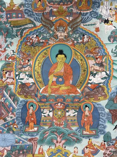 Thangka tibétain moderne
90 x 60 cm.