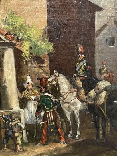 Cavalerie de la Garde impériale. 
huile sur...