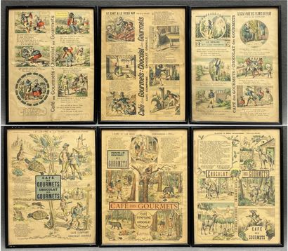 Six publicités des chocolat des gourmets....