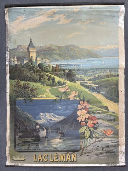 Hugo D'ALÉSI (1849-1906)
Lac Leman. 
Affiche...