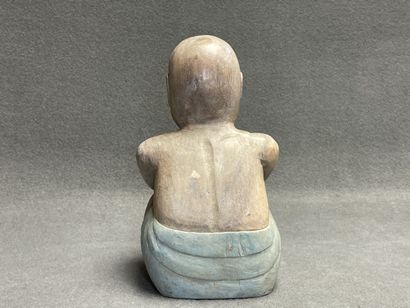 Sculpture en bois patiné: jeune enfant chinois
H:...