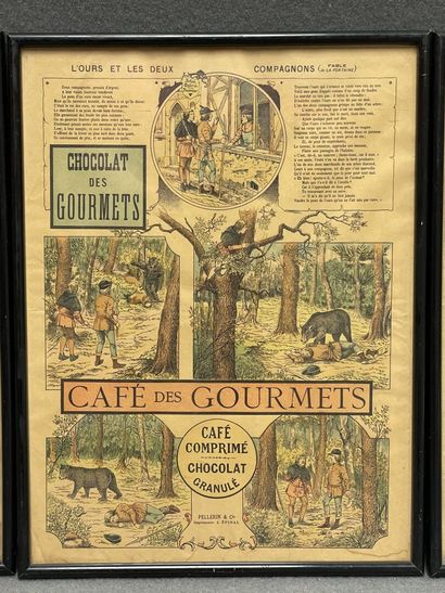 Six publicités des chocolat des gourmets....