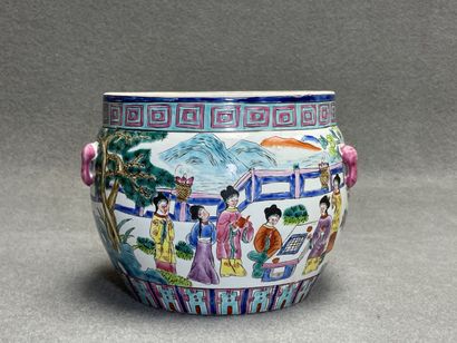 Cache pot en porcelaine de Chine XX°
H. :16...