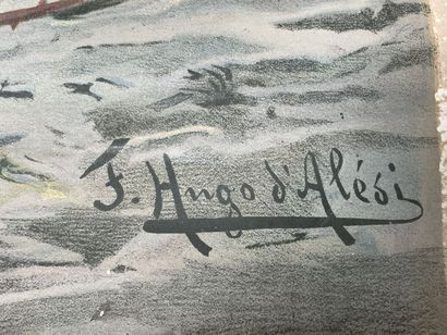Hugo D'ALÉSI (1849-1906)
Lac Leman. 
Affiche...