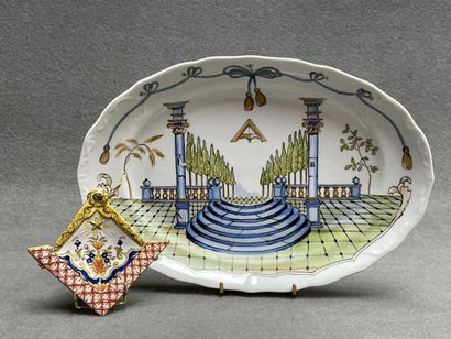 FRANC- MACONNERIE: Plat ovale et petit vide...