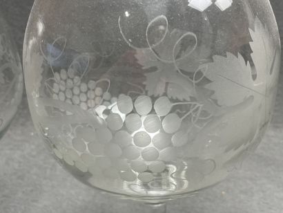 Deux verres lave-raisin en verre incolore...