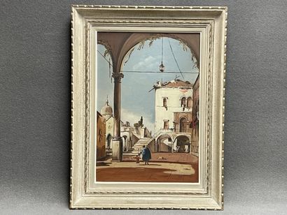 Ecole italienne XX° d'après Guardi.
Vue de...