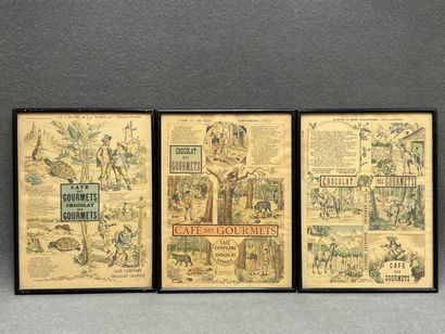 Six publicités des chocolat des gourmets....