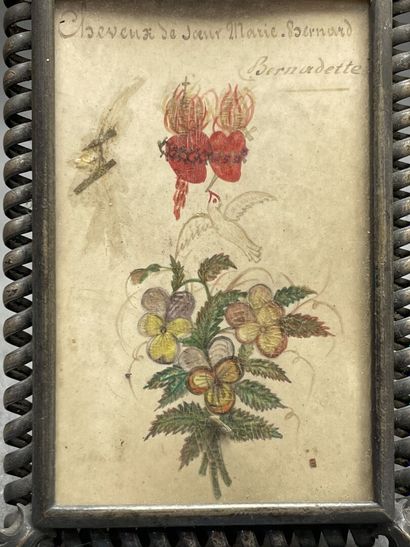 Blason peint sur vélin et petite peinture...