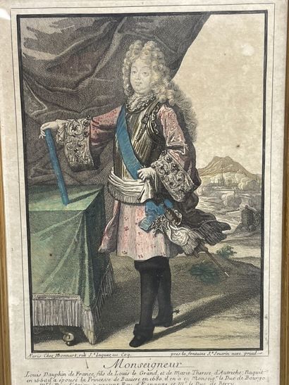 Trois gravures XVIII° en couleur : 
-La luxure....