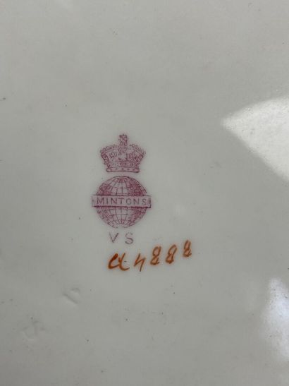 MINTON.
Plat et assiette en faience anglaise....