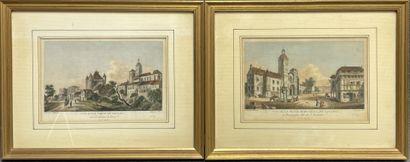 Quatre gravures en couleurs 