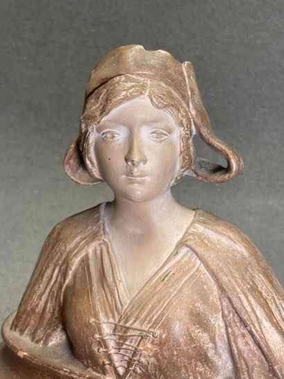 Buste de jeune fille. 
Epreuve en terre cuite....