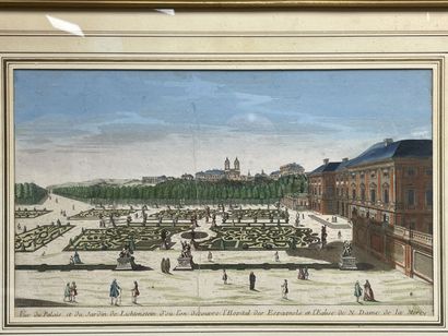 Deux vues d'optique de Vienne. 
23 x 39 cm....