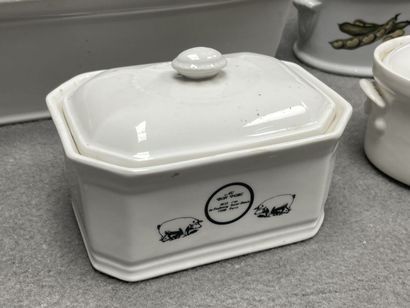 Ensemble de 6 terrines en porcelaine bla...